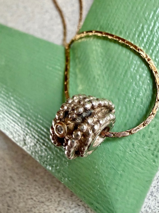 Pandora Jewelry - Pandora 14k 🛍️ Gold & 925 S/S “Entanglemed Beauty” charm w/ diamonds 💎 790277D